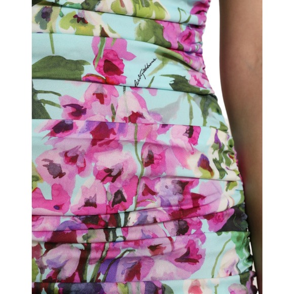 ❌Sold Dolce & Gabbana GORGEOUS Multicolor Floral V-neck Sheath Midi Dress - Picture 3 of 6